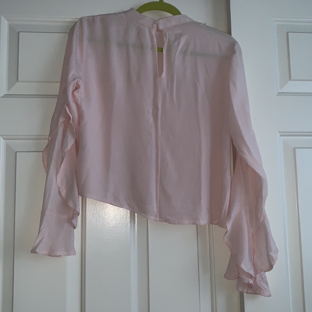 Blush Pink Ruffled Blouse - Picture 2 of 3